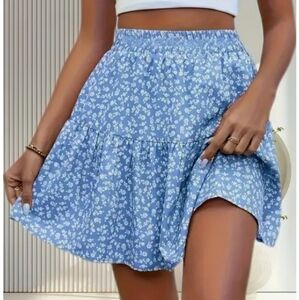 Blue Floral Women's Skirt